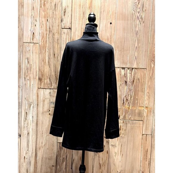 Reformation Womens Black Turtleneck Long Sleeve Top Small Surplus Fabric Made In - Picture 2 of 3